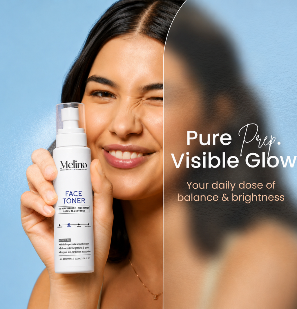 Melino 4% Niacinamide Face Toner with Rice Water & Green Tea Extract – Glow Boosting