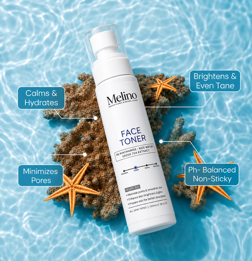 Melino 4% Niacinamide Face Toner with Rice Water & Green Tea Extract – Glow Boosting