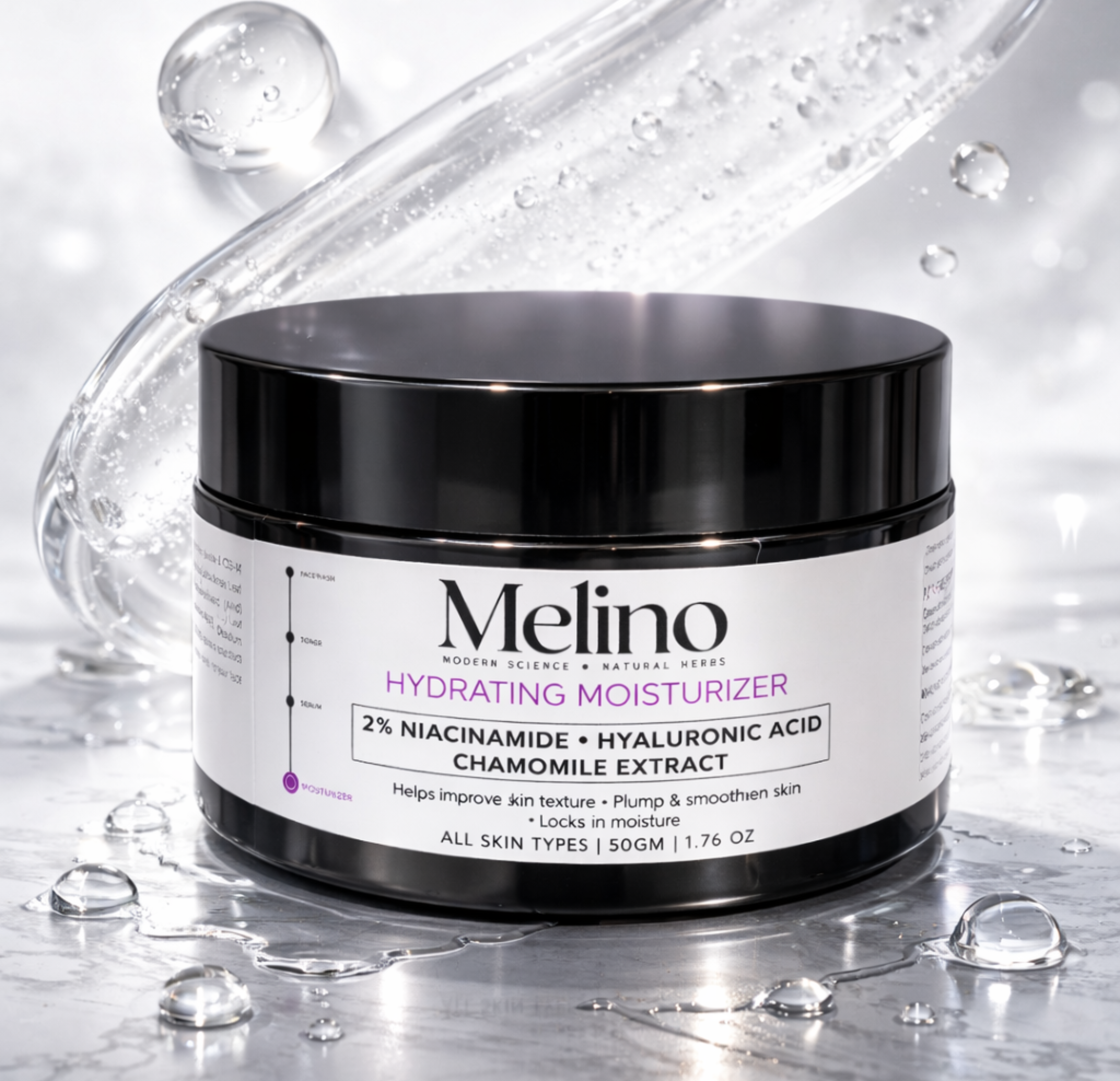 Melino 2% Niacinamide & Hyaluronic Acid Hydrating Moisturizer with Chronicle Extract